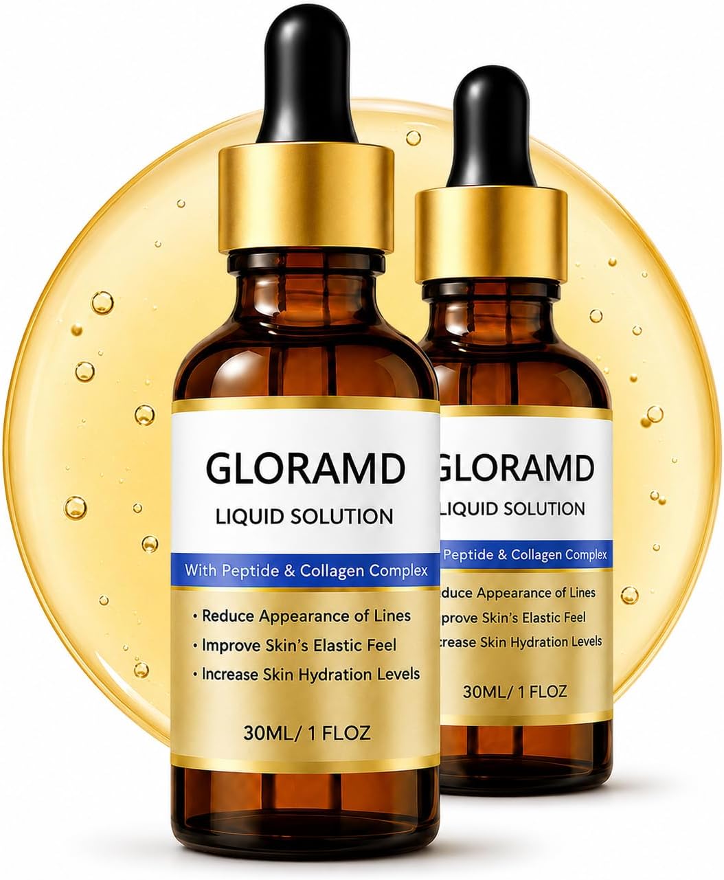 2PCS Gloramd Face Lift Serum, Collagen Oil for Skin and Face, Formulated with 1% Peptides and 3% Collagen, It Combats Aging, Reduces Wrinkles, And Provides Deep Hydration—suitable for All Skin Types