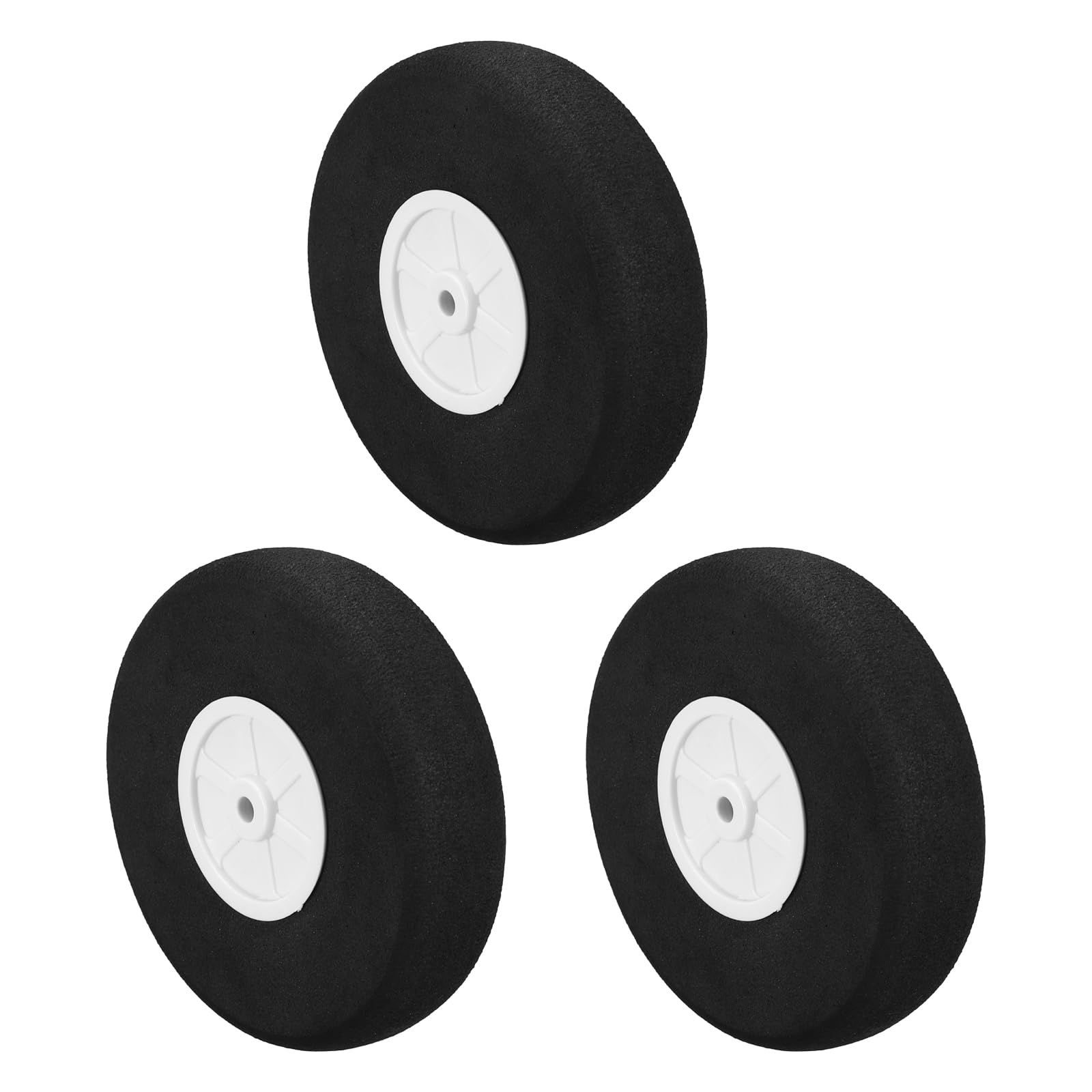 Muiltvoe RC Airplane Wheels 2.2" OD RC Aircraft EVA Sponge Wheels Tire Tail Wheel Replacement for DIY RC Model Plane Aircrafts Helicopter, Pack of 3