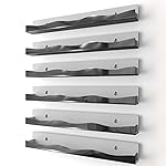 Wall-Mounted Nail Polish Organizer Rack - 15-Inch Black Mirror Finish Nail Polish Shelf, Makeup & Beauty Essentials Storage - Multi-Purpose Display Holder for Small Space, Vanity Bathroom, 6 Pack