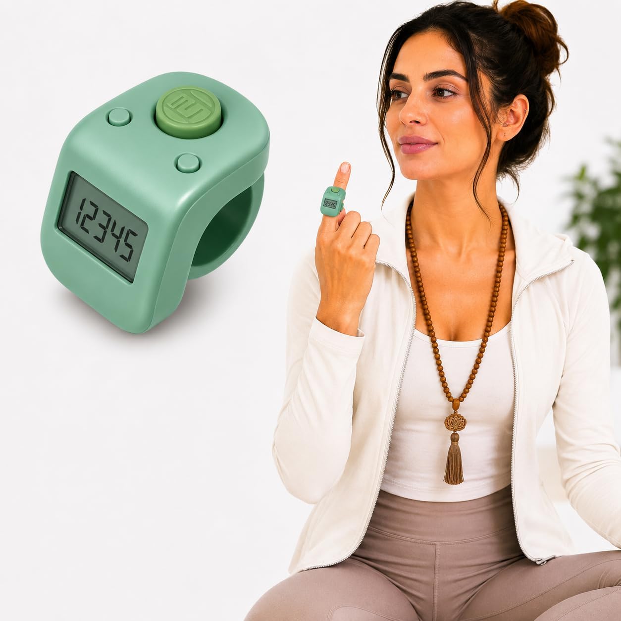 60 Lakh Premium Noiseless Button Naam Japa Counter – Rechargeable Digital Finger Counter, Date and Time Feature,Back Light, LCD Display & 6 Channels, Green-image-34
