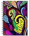 ColorIt Hard Cover Double Spiral Notebook 200 Lightly Lined Pages, 6x8.5 Journal, Planner, Log Book, Diary, Hand Drawn Doodle Design"Believe" Journal