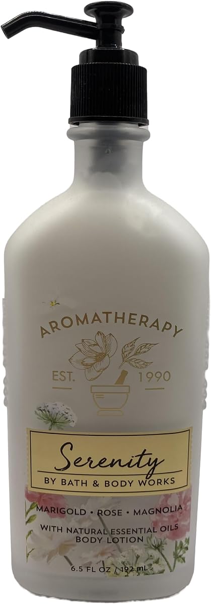 Aromatherapy Serenity - Marigold Rose Magnolia Essential Oils Body Lotion 6.5 Fluid Ounce