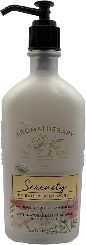 Aromatherapy Serenity - Marigold Rose Magnolia Essential Oils Body Lotion 6.5 Fluid Ounce