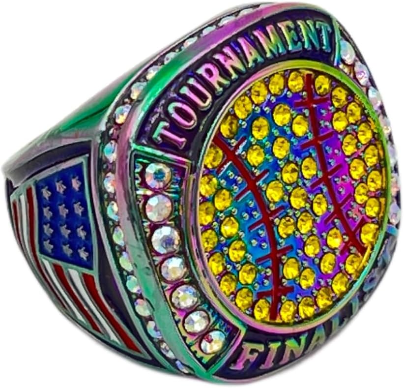 ディスカウントスポーツリングソフトボール選手権リング/選手賞、アソートカラーと宝石