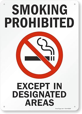 SmartSign “Smoking Prohibited - Except In Designated Areas†Sign | 10