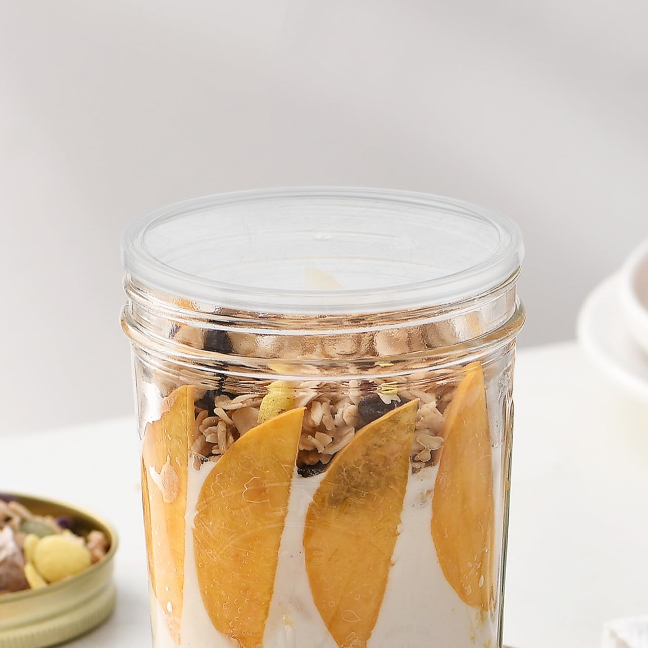 10Pcs Transparent can Sealing Lids Reusable Food Preservation Covers for Canned Foods Sauces Beverages Kitchen Storage 3.46In Diameter