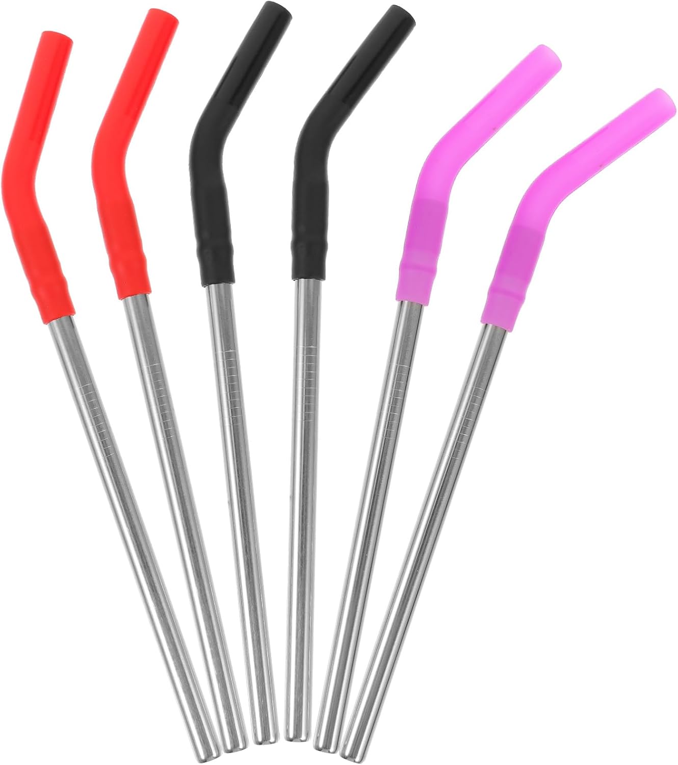 Mobestech 18pcs Reusable Stainless Steel Drinking Straws with Silicone Tips for Cocktails and More Lightweight and Straws for Everyday Use