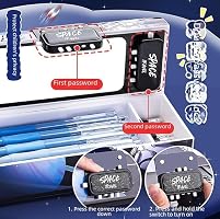 Hanvika Plastic Multi-Functional Pencil Box with Double Password