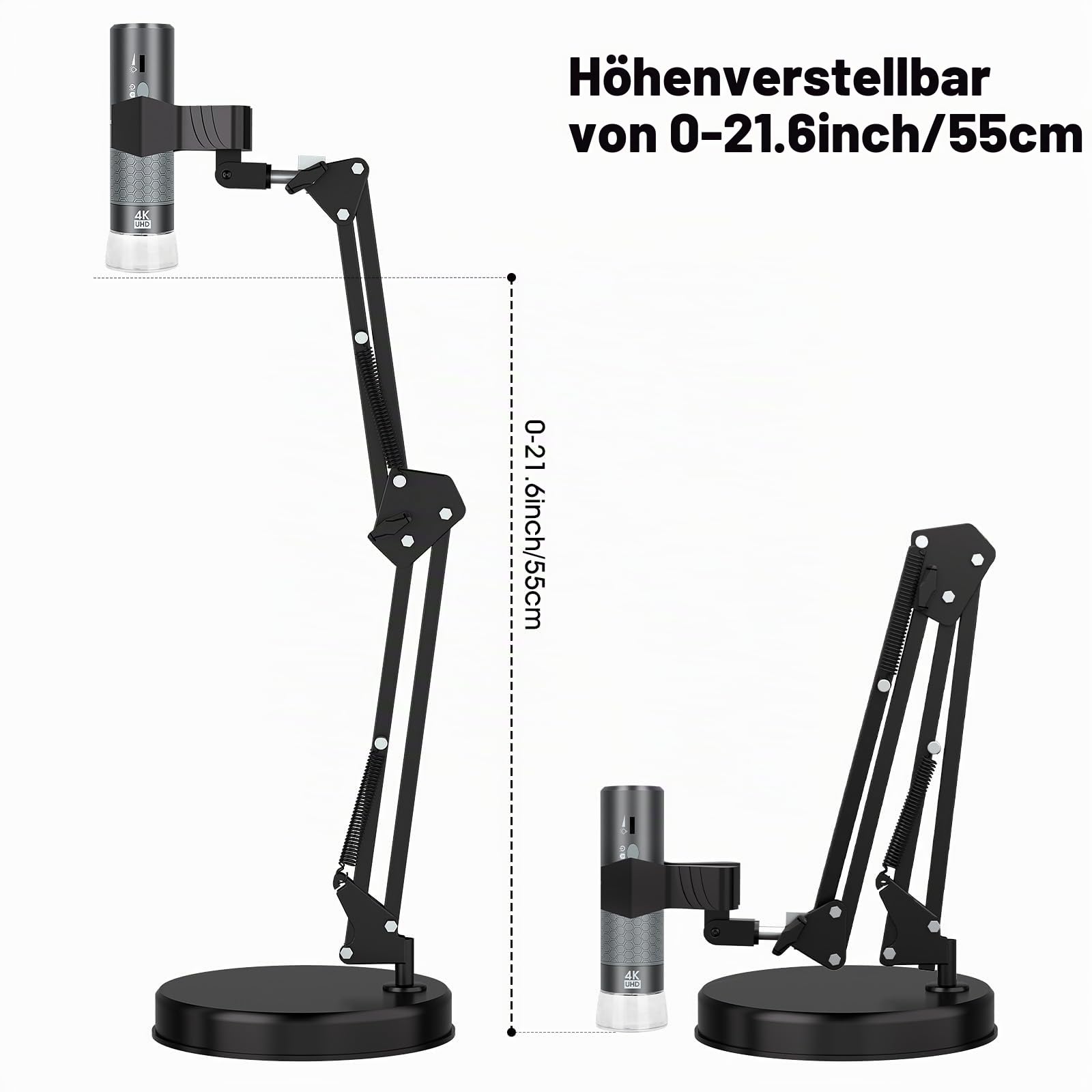 WiFi-Digitalmikroskop für iPhone, Android-Handys sowie Windows, Mac, Linux und Chrome, HD 3840x2160p kabellose Mikroskopkamera, tragbares Mikroskop mit verstellbarem Stativ für Erwachsene und Kinder