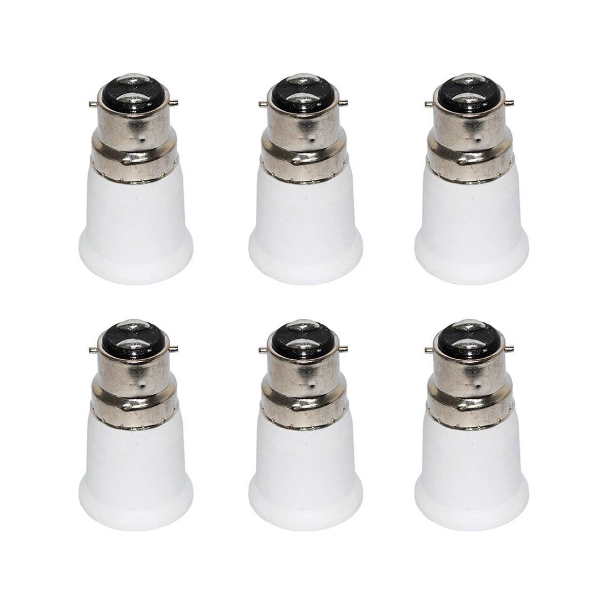 6x B22 Auf E27 Adapter - Lampenadapter Für LED, Halogen & Energiesparlampen
