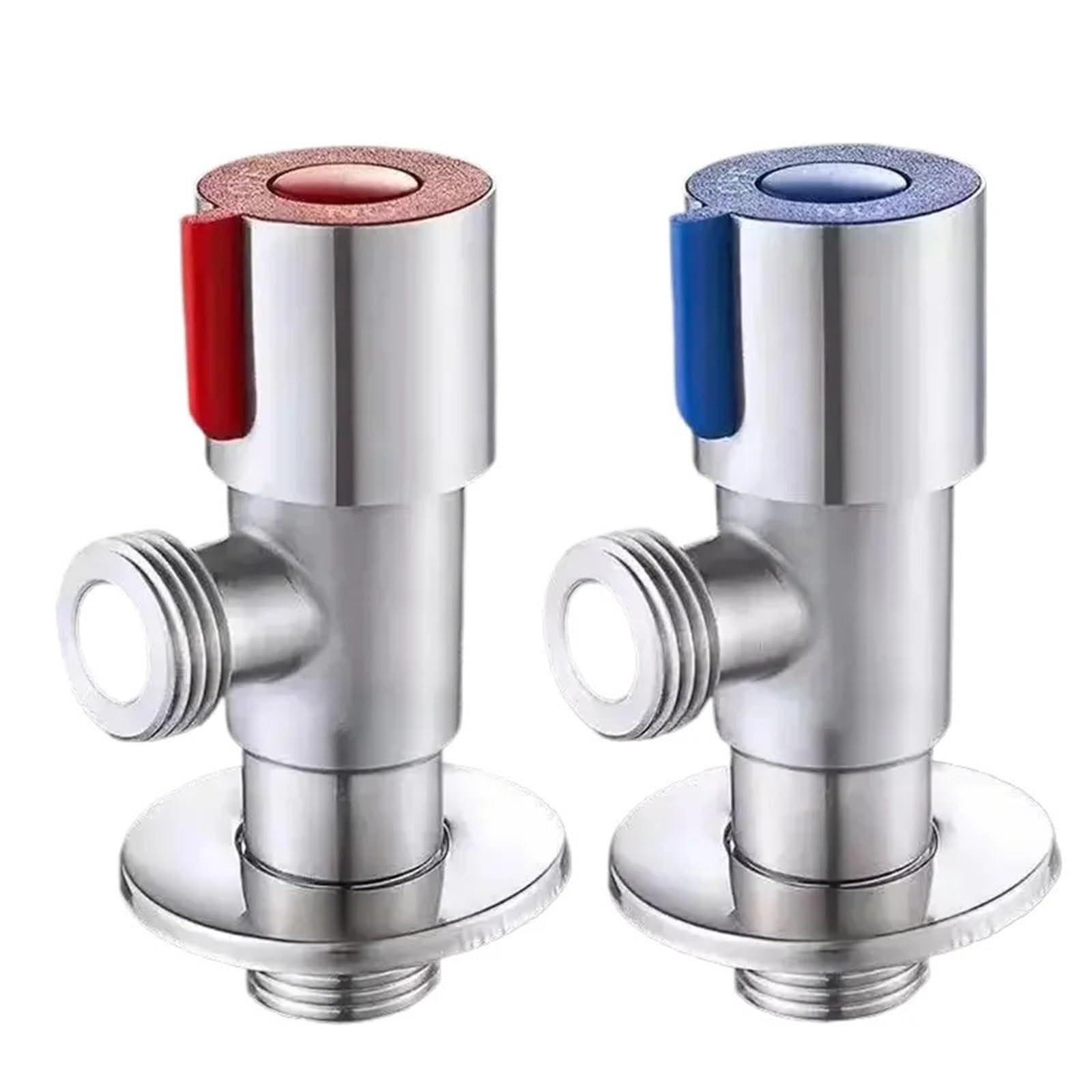 Valve， Angle Stop Valve G1/2" Bathroom Sink Faucet Toilet Bidet Shower Multicolor(A Red)