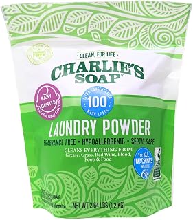Charlie's Soap 100 Load Baby Gentle | Hypoallergenic Deep Cleaning Washing Powder Detergent – Eco-Friendly, Safe, and Effective
