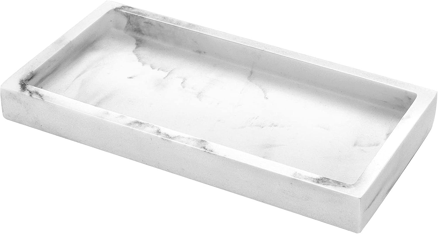 Luxspire Bathroom Vanity Tray, 8 x 4 inch Resin Dresser