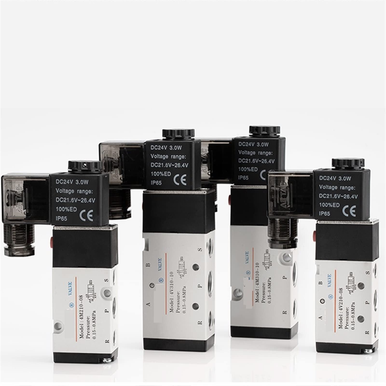Uwukcjokq 4V210-08 Dc12v 4V210-08 Type Pneumatic Electric Solenoid Valve Directional Control Air Magnetic 12V 24V 220V 4V210 1Pcs(,With 4Mm Fittings)