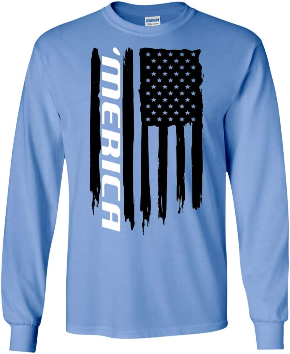 Men's 'Merica American Flag Long Sleeve T-Shirt