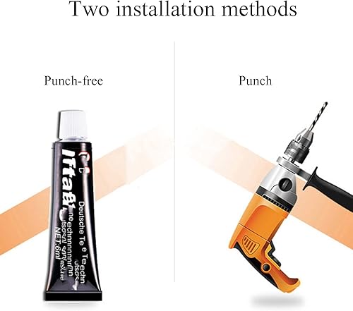 Miniatura 5 de NESHO Estante de ducha adhesivo para baño, sin taladrar, estantes de ducha montados en la pared, espacio de aluminio antioxidante para balcón, baño,