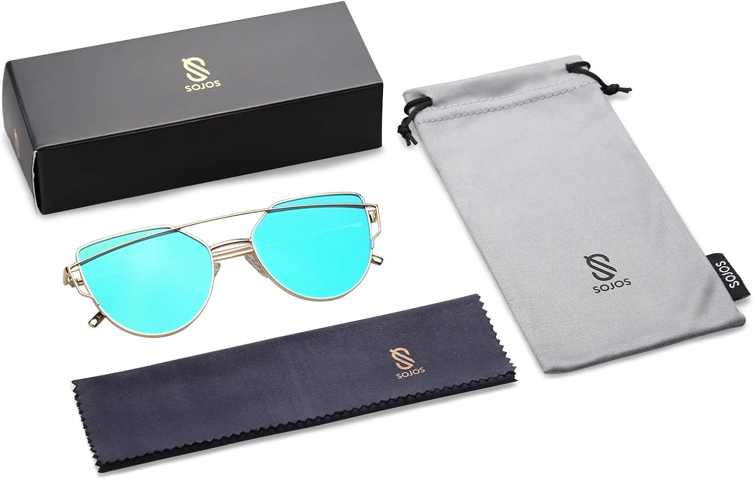 Miniatura 6 de SOJOS Gafas de sol de ojo de gato para mujer lentes espejadas estilo diseñador de moda SJ1001