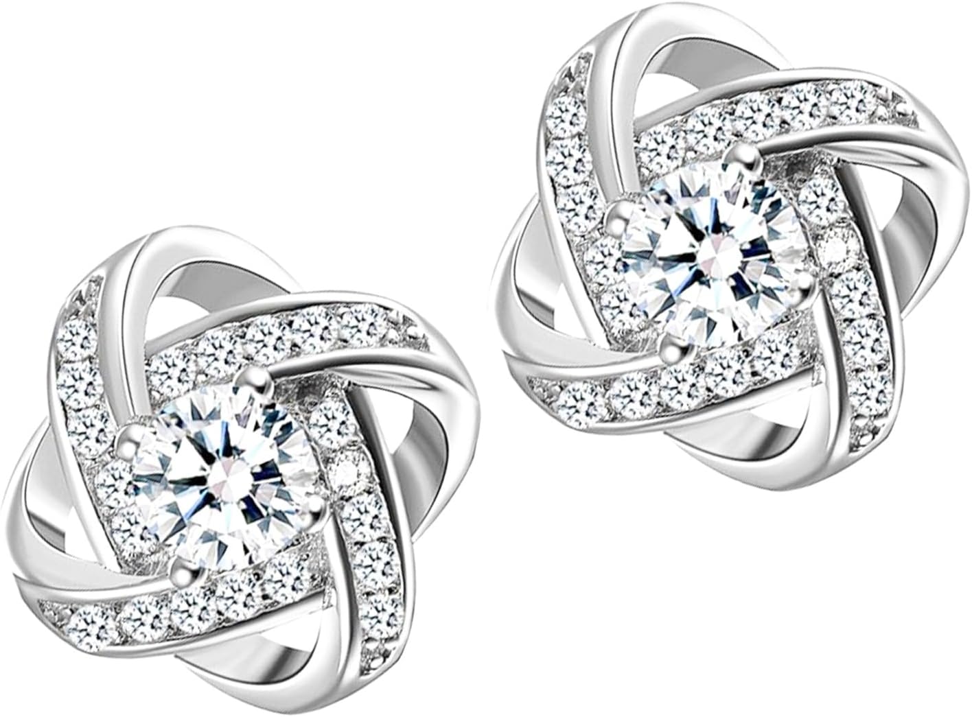 Sale Clearance Earrings Women’s 925 Sterling Silver Stud Cubic Zirconia Ear Studs One Pair Cubic Zirconia Earrings Gifts for Mother's Day