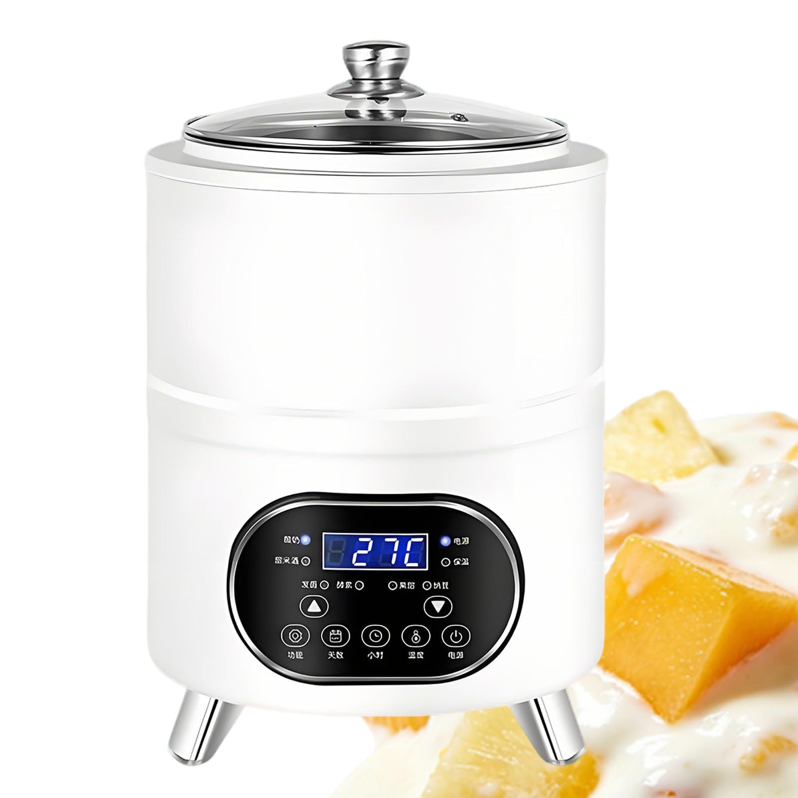 Ymnogjie 8 L/12 L Commercial Yogurt Maker,Yogurt Fermentation Machine with Timing and Temperature Control,360° Constant Temperature Fermentation for Homemade,Yogurt,Natto,Rice Wine 8L-White