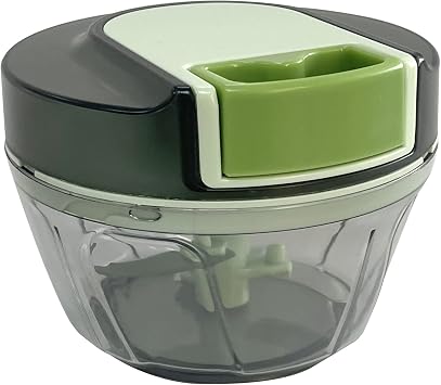 Manual Food Processor Mini Garlic Onion Vegetable Chopper 400ml Green