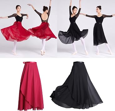 Women Wrap Dance Skirt Girls Long Dance Skirt Ballet Wrap Skirt Dance Skate Over Scarf Skirt Dancewear Light Blue