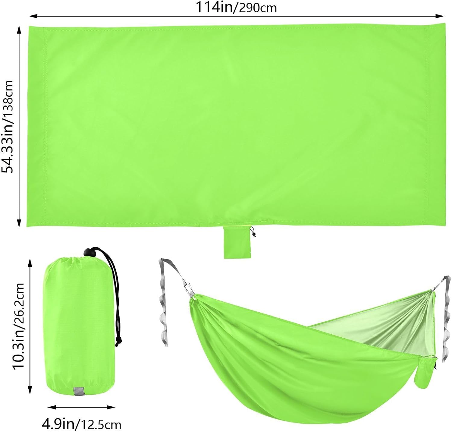 Fresh Leaves Foldable Camping Hammocks Hammocks with Tree Straps 114" x 54"