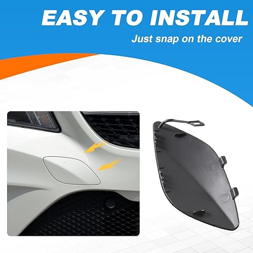 Miniatura 7 de Tapa de gancho de remolque de parachoques delantero para Mercedes-Benz Clase CLA W117 2014 2015 2016 A1178850622 (negro, lado derecho del pasajero)