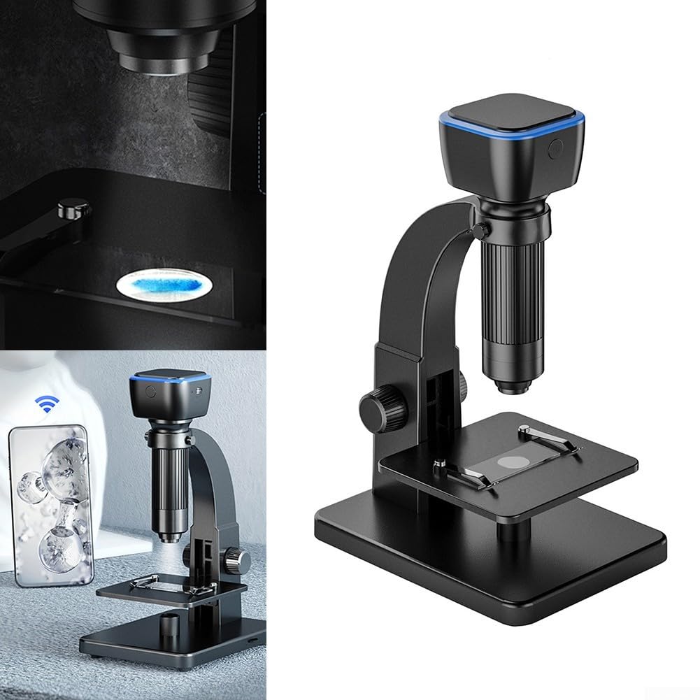 Microscopio Biológico 2000X Dual Lens USB Wireless HD para Inspección de Circuitos y Tejidos con Enfoque Manual y Superior