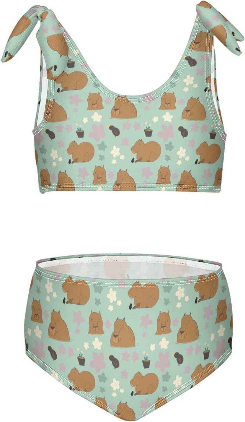Aflyko ワイルドライフ ガールズ 水着 2ピース ビキニセット ビーチウェア 3-10T