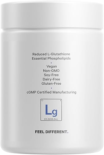 Miniatura 10 de Codeage Suplemento de glutatión liposomal de 1000 mg, L-glutatión reducido de alta potencia - Entrega liposomal - Fosfolípidos - Sin OMG, sin gluten