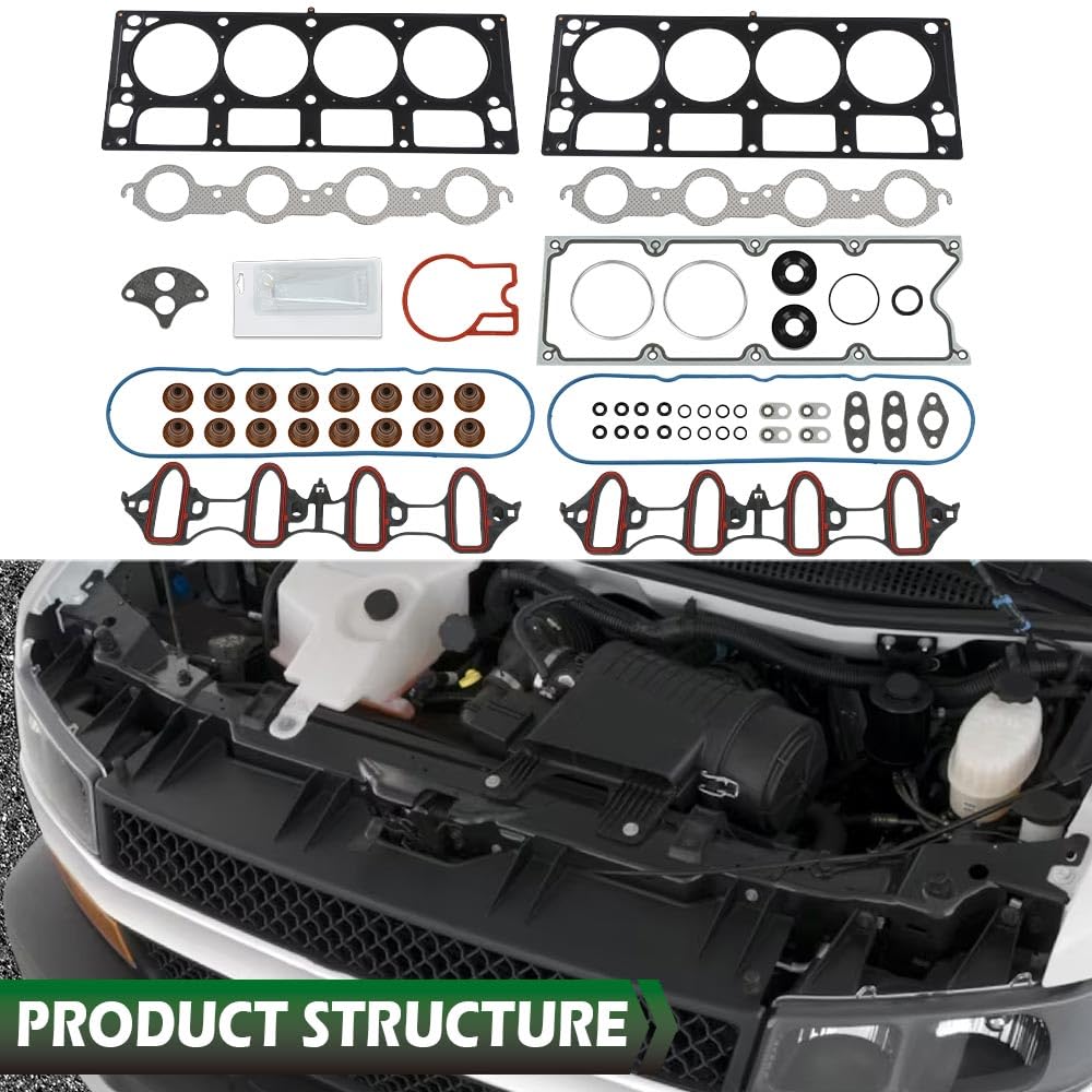 LQI Head Gasket Set Cylinder Head Liner kit Compatible with Cadillac Escalade 6.0L 2002-2003/Fit Chevy Express 2500 3500 6.0L 2003/Fit GMC Savana 3500 6.0L 2003 HS26192PT