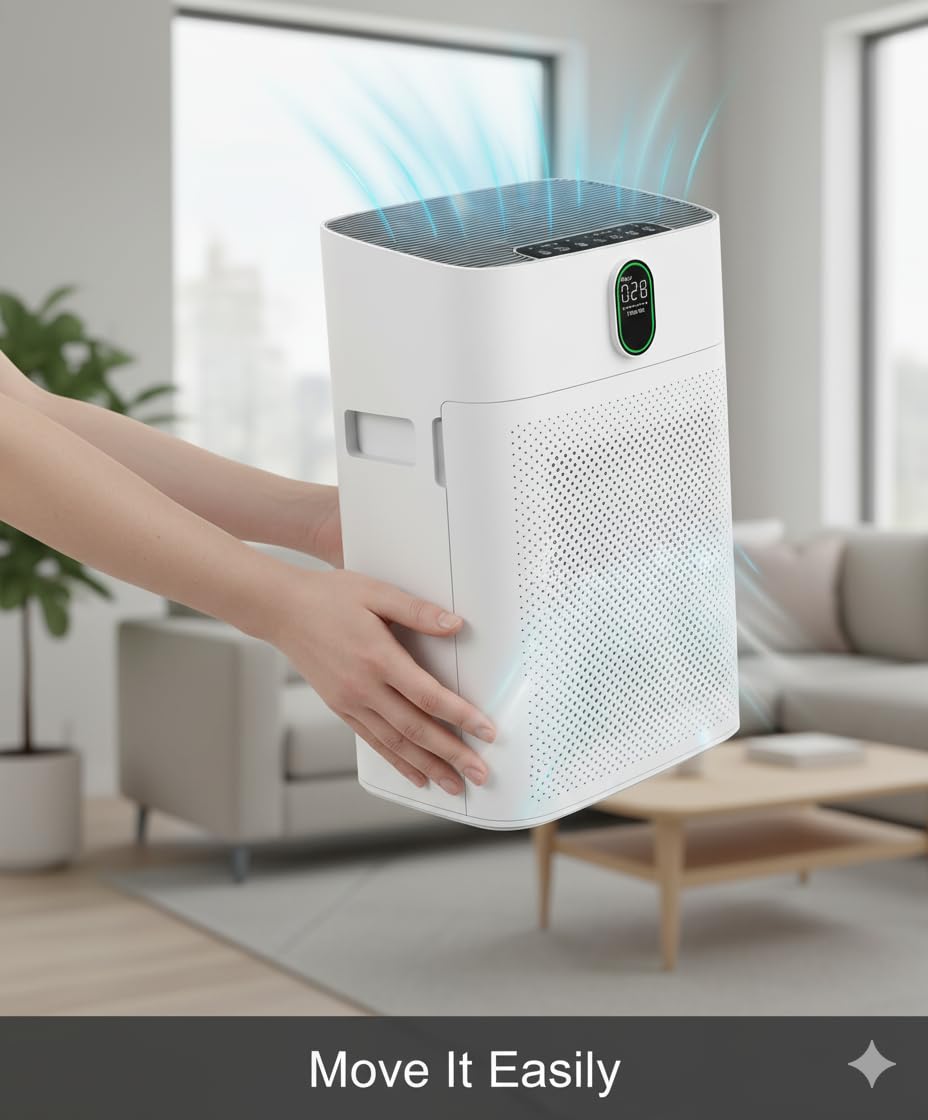 Luftreiniger – TikTok-ready Clean Air Upgrade, H13 HEPA gegen Staub, Rauch & Tierhaare, ultra leiser Nachtmodus, stylisches Design für Wohnung, Gaming-Setup & Homeoffice