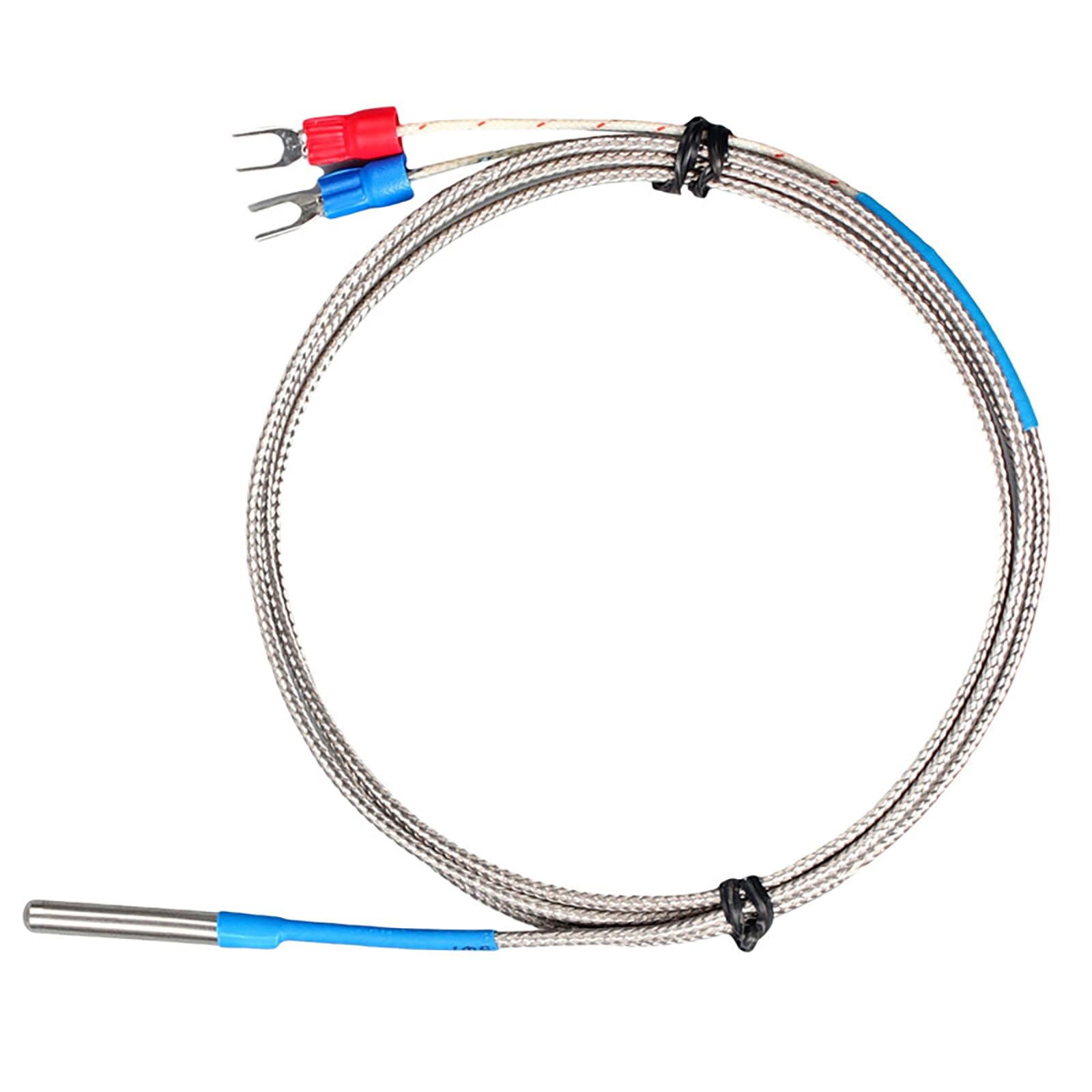 Kalttoy 30X4mm Thermocouple Probe 0-400℃ Measurement K-Type Thermocouple Stainless Temperature Sensors Cylindrical Temperature Sensors