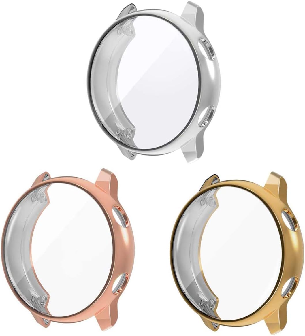 3 Pack Compatible Samsung Galaxy Watch Active Screen Protector Case Cover,YiJYi Ultra Slim Soft Full Coverage Bumper[Sractch-Proof] Protection for Samsung Galaxy Watch Active 40mm