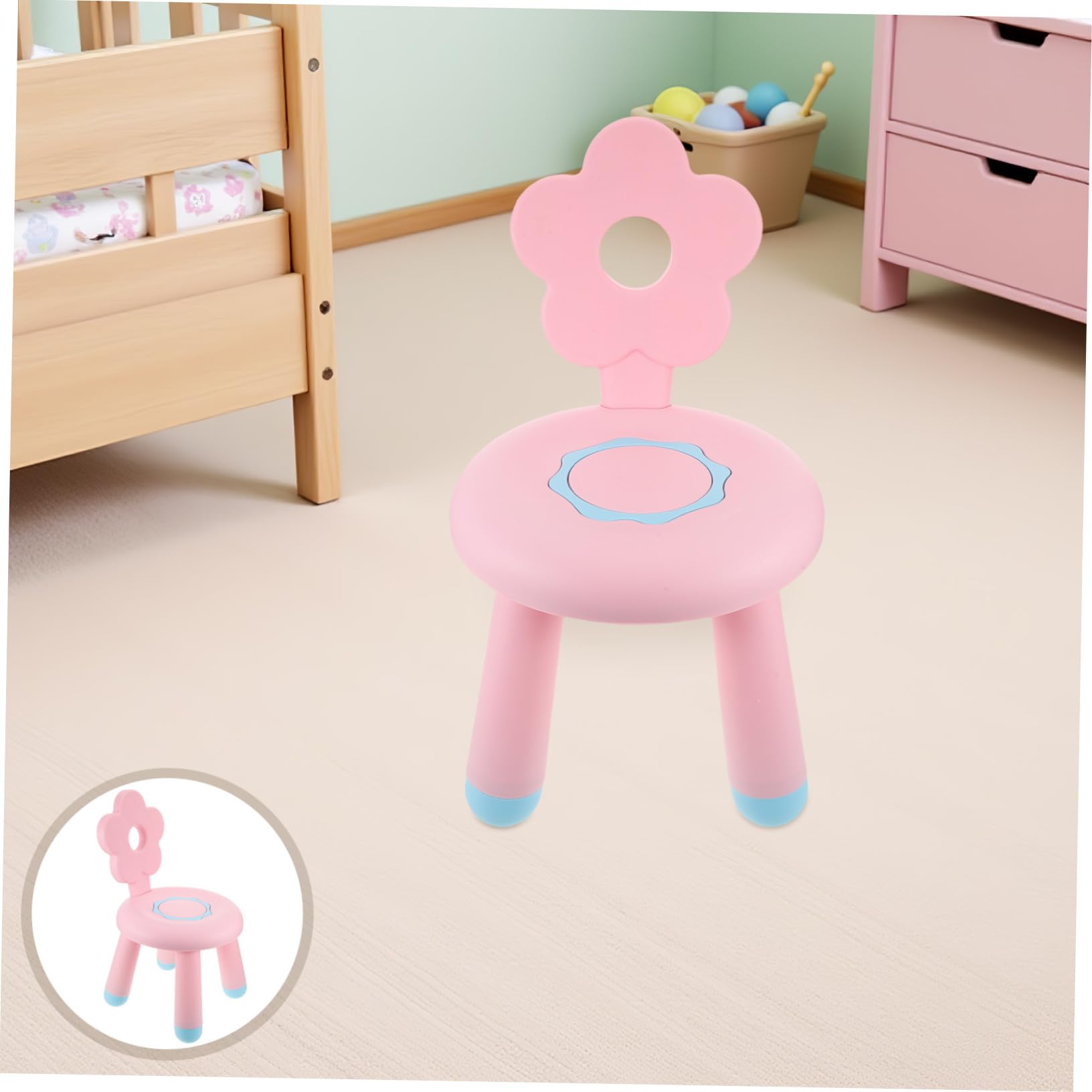 Gadpiparty Sgabello in Plastica per Bambini Versatile per Ingresso e Bagno, Seduta Piccola Rosa