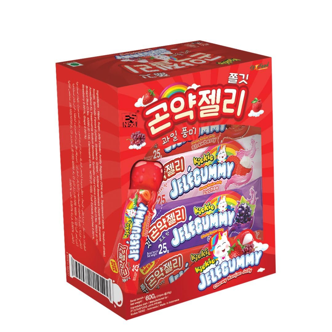 Esnext KioKio Jelegummy Chewy Konjac Jelly | Assorted Flavours (Strawberry,Lychee,Grape) - 600g (B0D6NH1RDB) Amazon Price History, Amazon Price Tracker