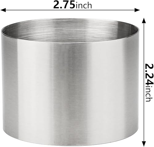 Miniatura 2 de Anillos de pastel para hornear de 3 pulgadas, 4 piezas redondas de acero inoxidable, molde para tartas, anillo de mousse, cortador de galletas,
