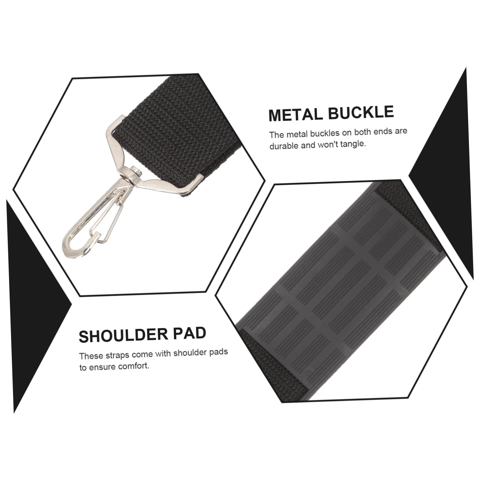 Cinghie per Custodia Violino 2 Pezzi Nere Fibbie Metalliche | Spallacci Imbottiti Regolabili, Tela e Metallo, per Violino e Custodia, Uso Esterno