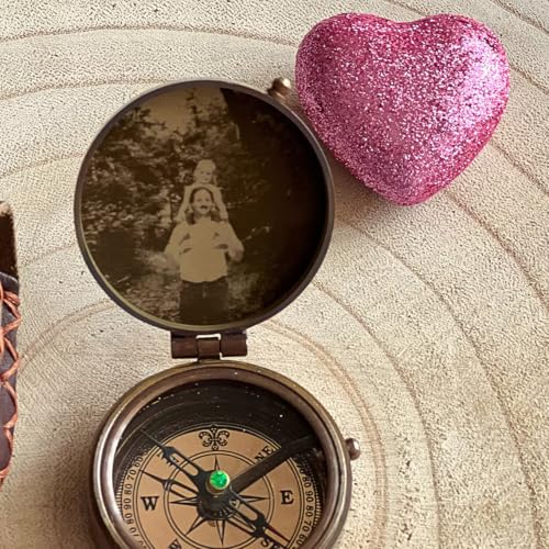 Brújula Grabada con Foto, Brújula Personalizada, Regalo Para Papá miniatura 1