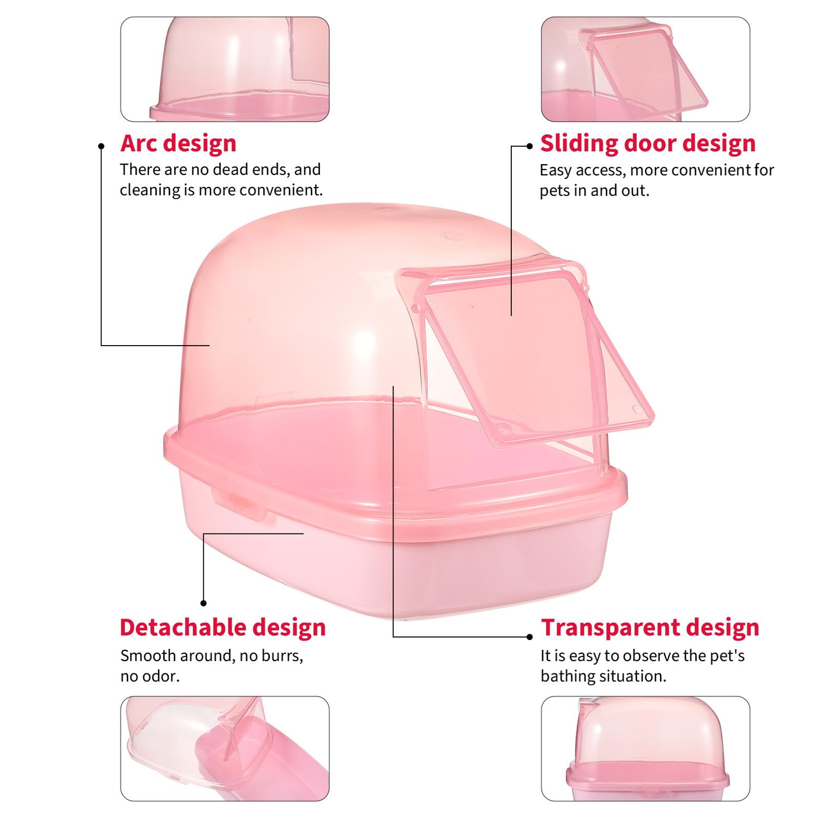 UPKOCH Ecktoilette Hamster aus Kunststoff Rosa Transparent für Chinchilla und Kleintiere Geeignet für Käfig Schlichtes Design
