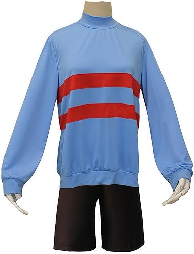 Weixu Disfraz de cosplay con tops azules y pantalones cortos, conjunto completo de Holloween