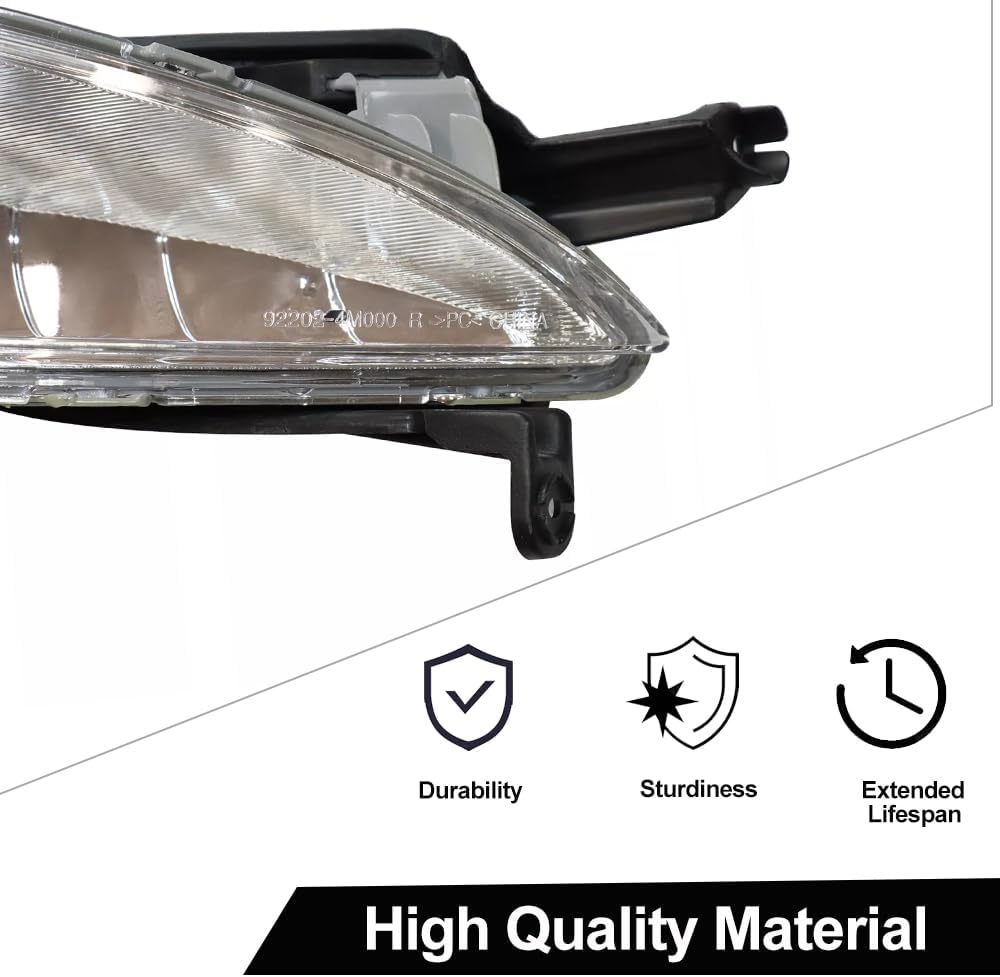 XIJIE For 2011 2012 2013 Kia Optima LX/EX/SX Halogen Driver Left Side and Passenger Right Side Pair Front Bumper Fog Lights Lamps Covers Set Black Housing Clear Lens LH + RH (Fog Light)