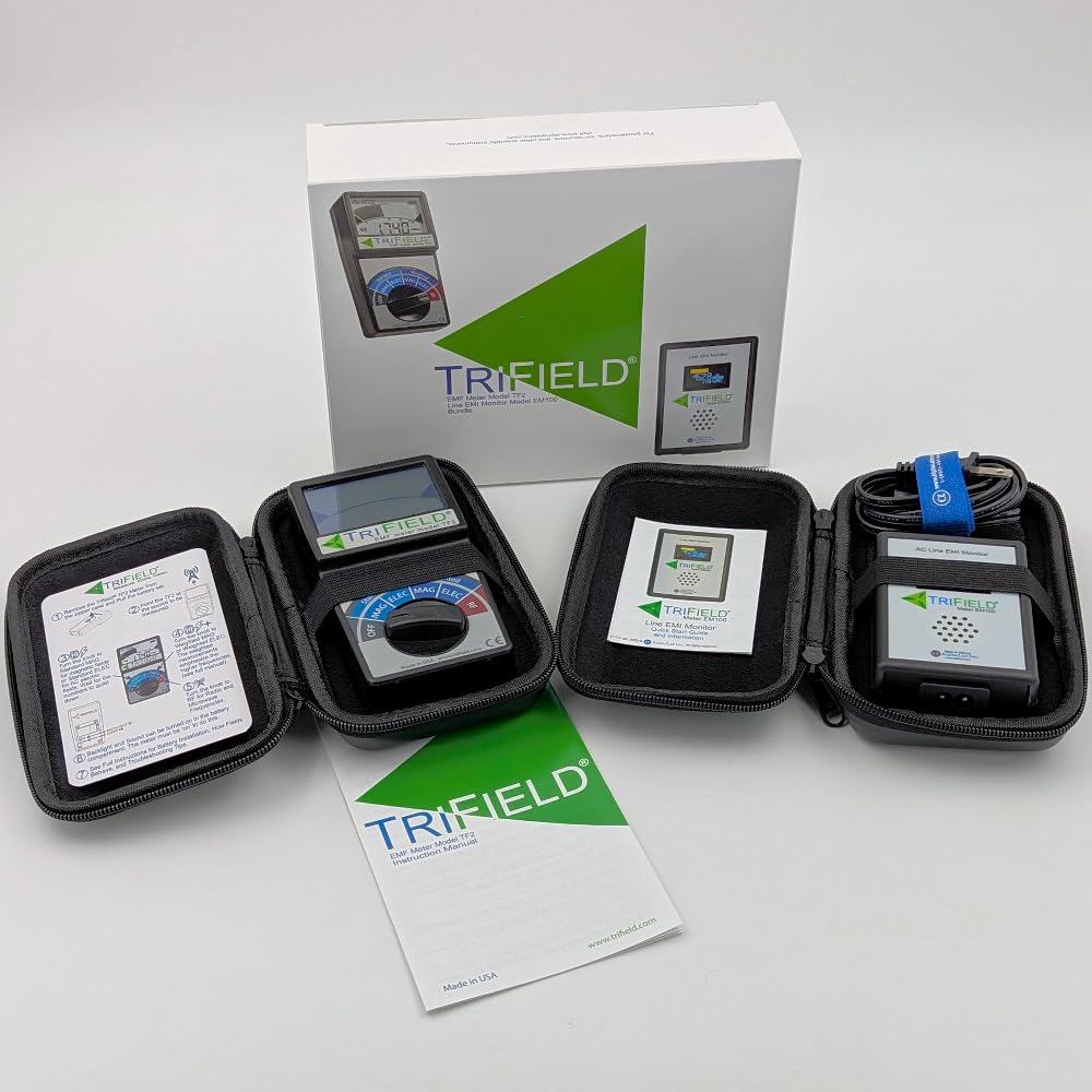 Trifield EMF Meter Bundle, TF2 and EM100 Models with Carrying Cases, Save $36 When You Bundle The Two Best-Selling EMF Meters by AlphaLab, Inc., Made in USA