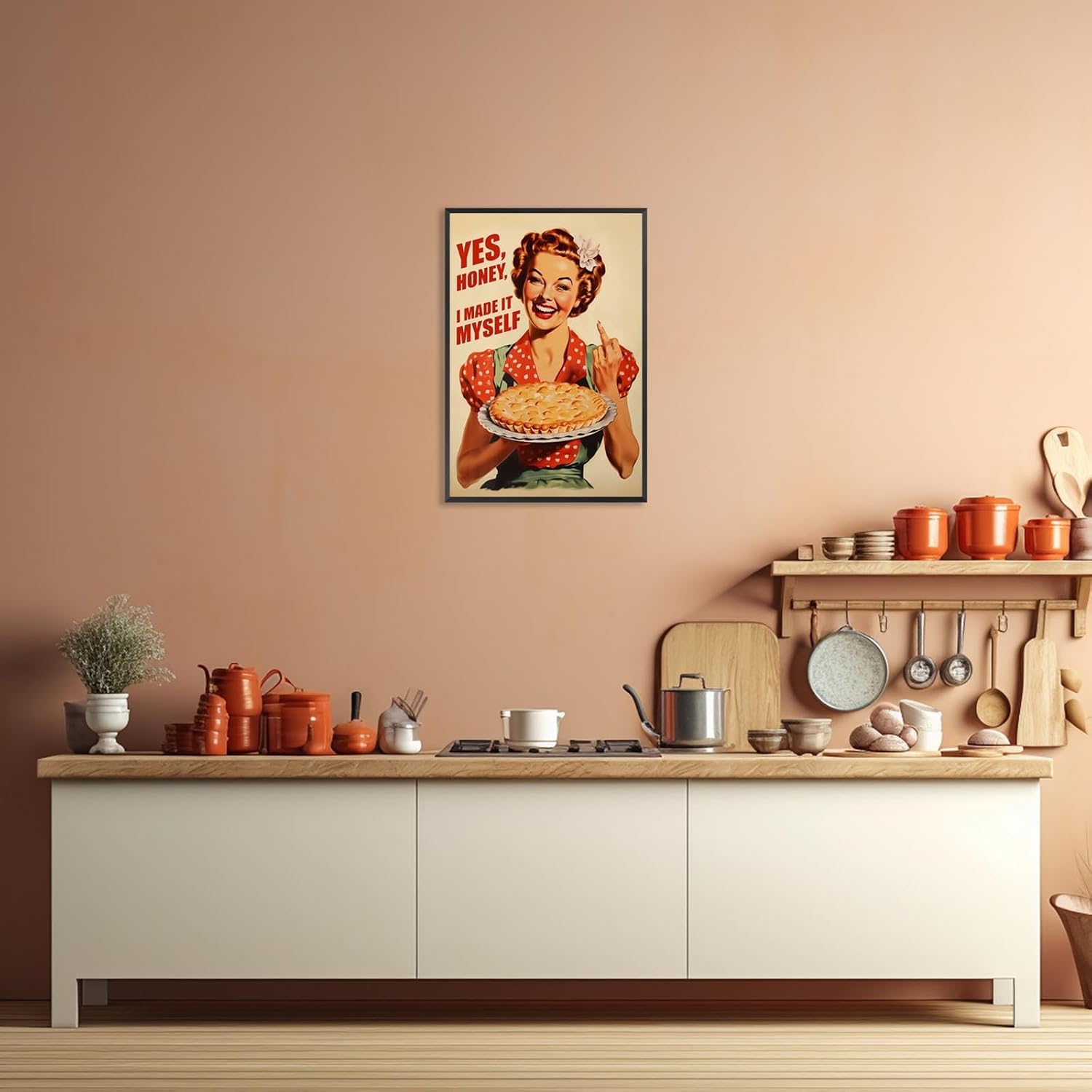 Vintage 60s Kitchen Canvas Poster Kitchen Housewife Wall Art Home Aesthetic Picture Minimalist Prints Painting For Family Living Room Bedroom Wall Decor 12x16in Unframed - Image 6