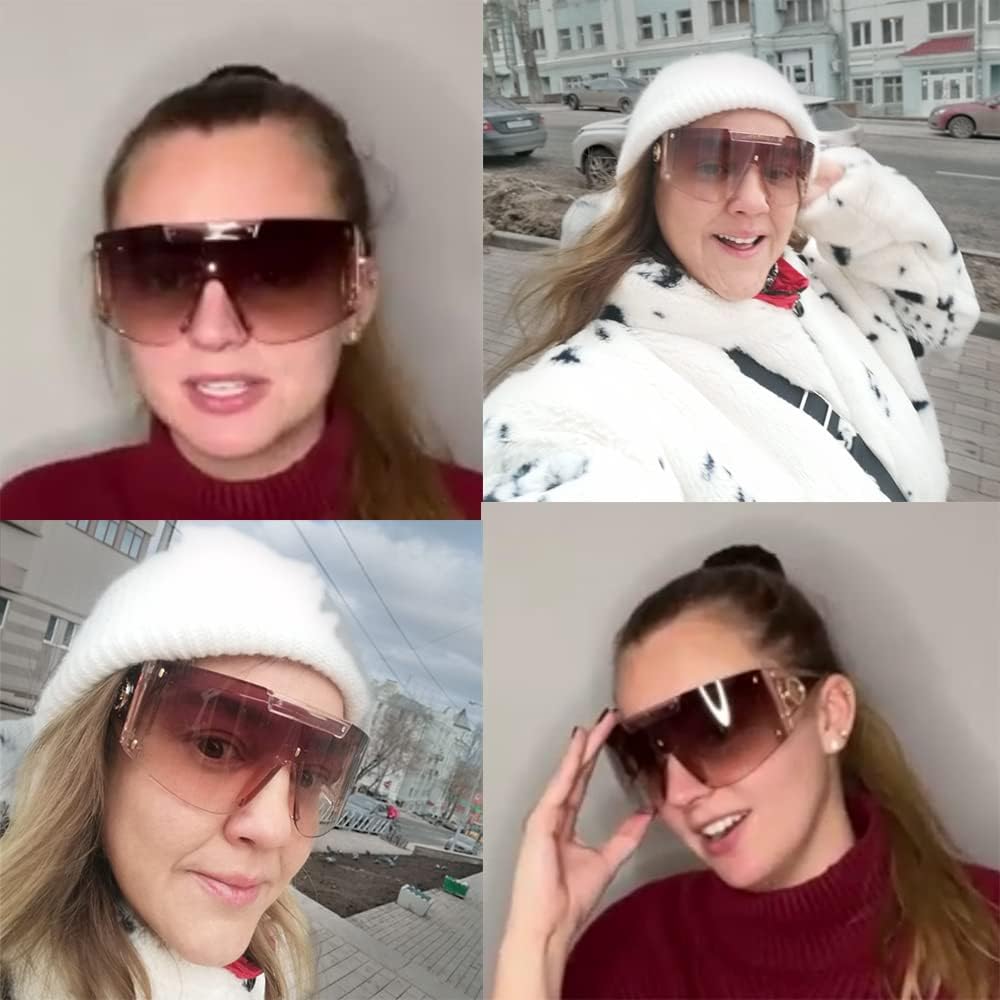 Miniatura 4 de FEISEDY Gafas de sol de gran tamaño con escudo envolvente de una pieza para hombres y mujeres ciclismo conducción vacaciones B4027