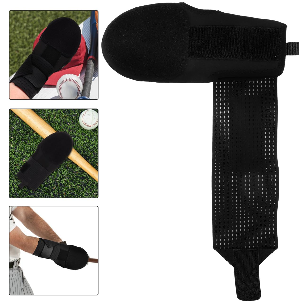 WOONEKY Guante Deslizante para Béisbol Adulto Izquierdo, Diseño de Dedos Descubiertos, Color Negro, Material Resistente Antidesgaste, Protección para Mano Deportiva, Uso en Softbol