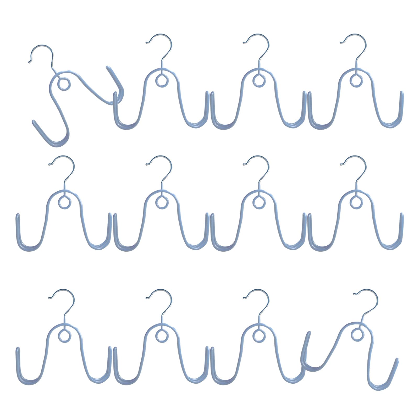 Xjdzineq 12pcs Hanging Shoe Organizers Set Stainless Steel Double Hook Rack for Air Drying Shoes Bags Towels and Hats Shoe Hanger
