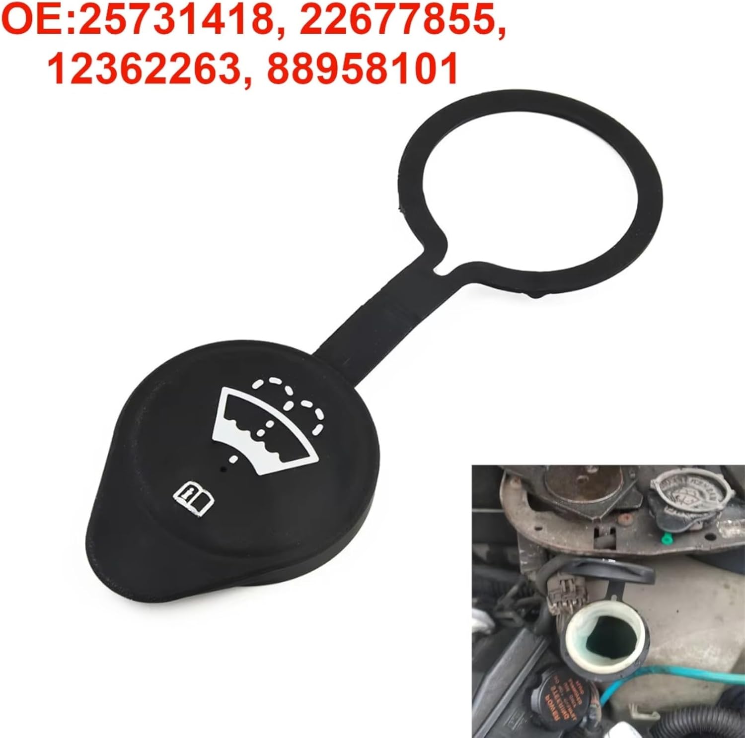 Car radiator cap Compatible With Chevrolet 25731418 22677855 Car Windshield Wiper Washer Fluid Reservoir Cover Water Cap 12362263 88958101 15048704