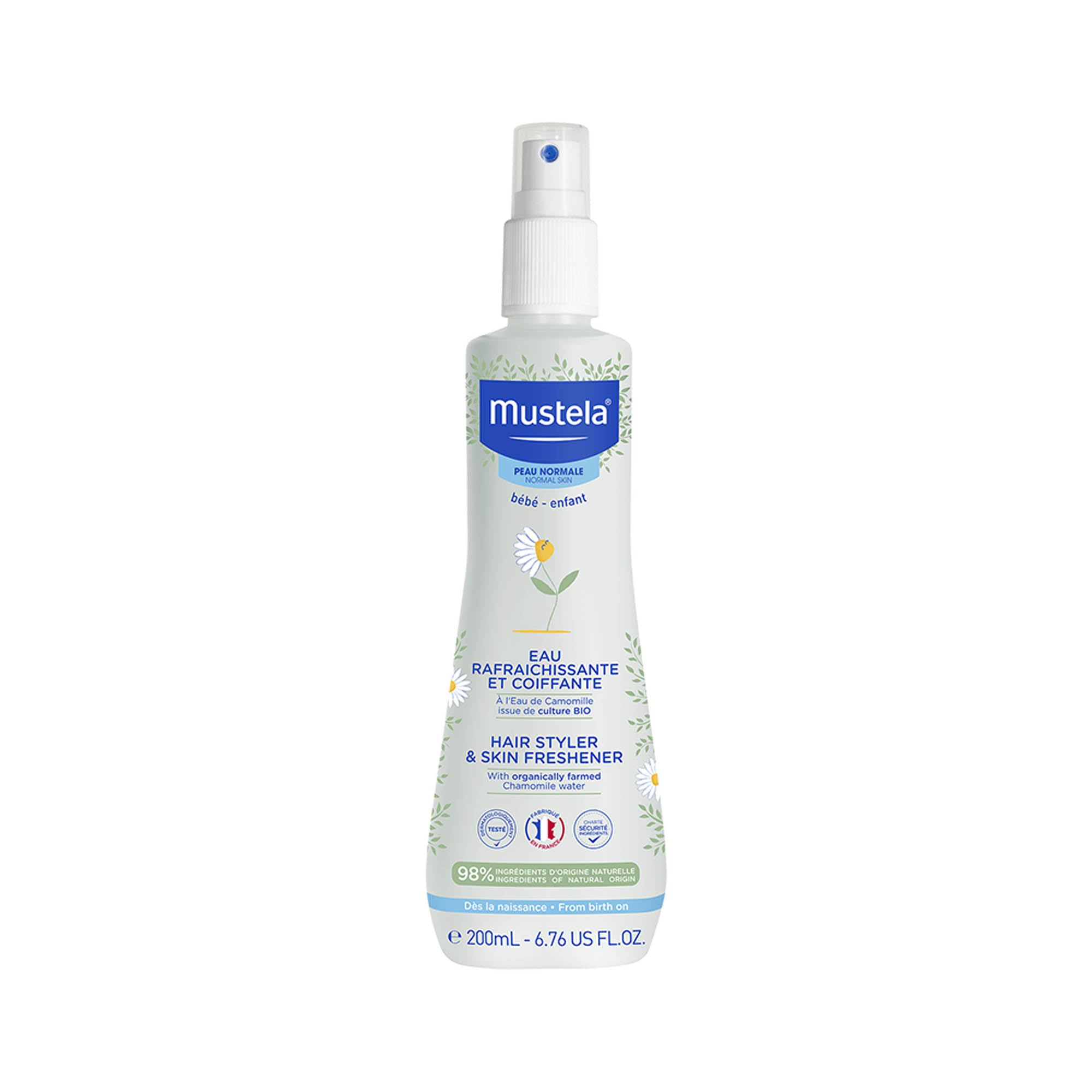 Mustela Acqua Rinfrescante al Perseose d'Avocado BIO e Camomilla per Pelle e Capelli Neonati 200ml
