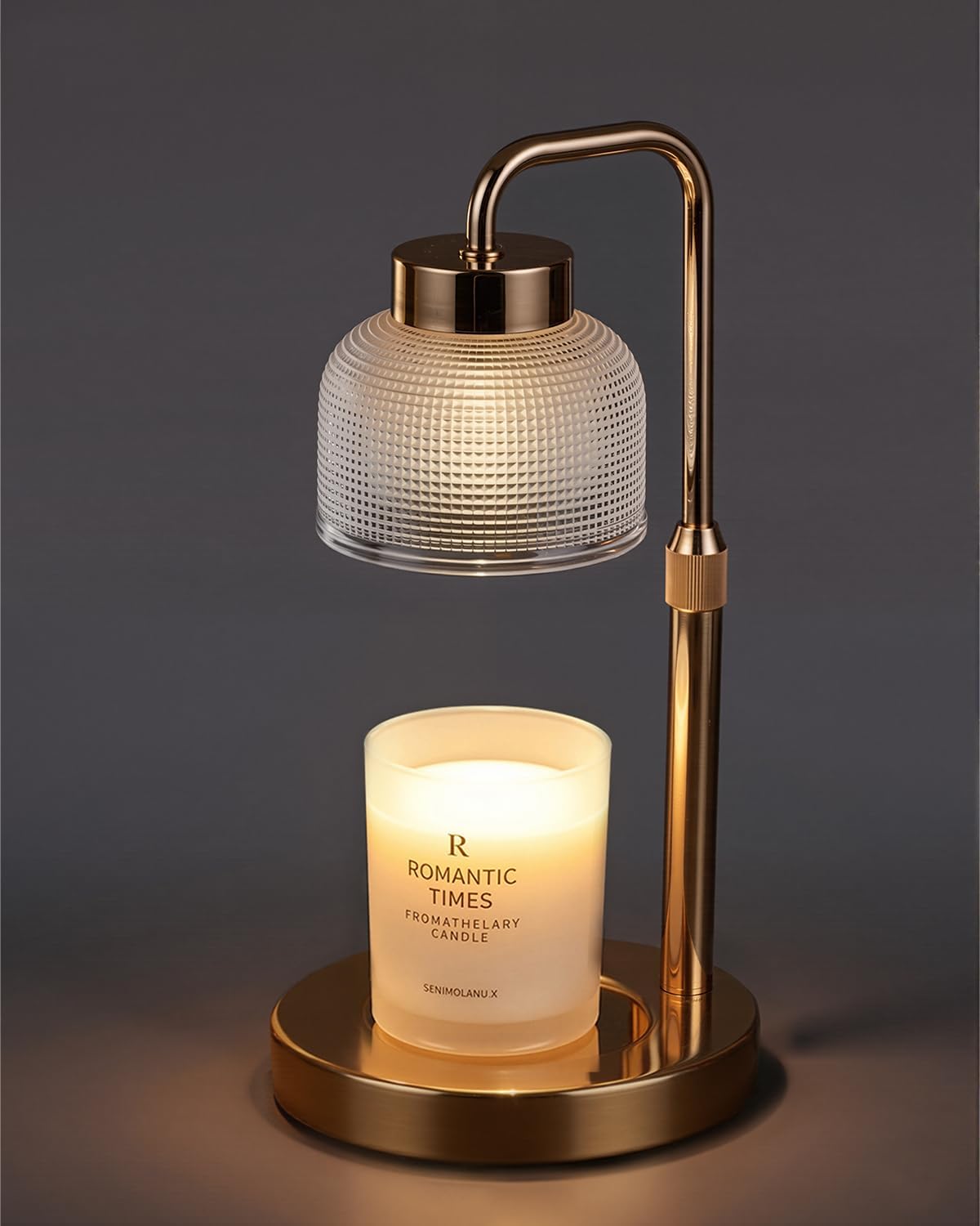 Candle Warmer Lamp with Timer Dimmable,Mothers Day Birthday Gifts for Women Mom, Adiustable Height Modern Candle Warmer Black Candle Lamp for Jar Candle, Home Decor Vintage Wax Warmer with 2 Bulbs